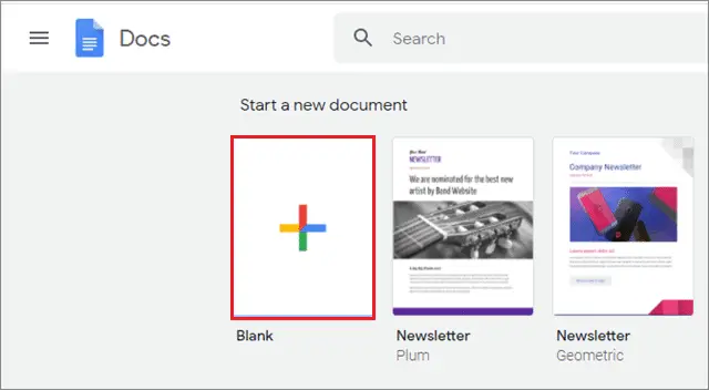 create a new document