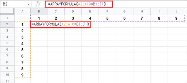 Enter the Google Sheets ArrayFormula