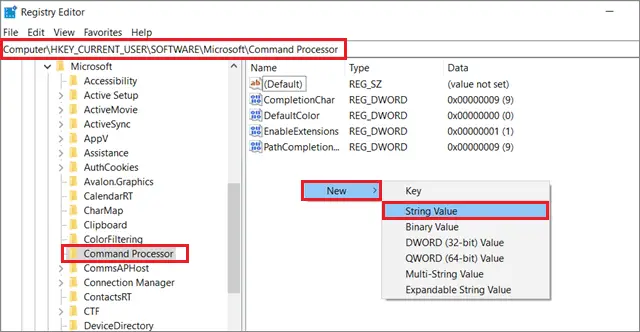 Create a new string value