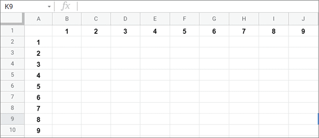 Calculate values in the table with array formula in google sheets
