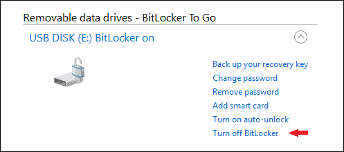 turn off bitlocker 