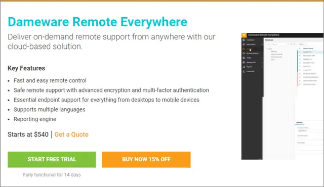 dameware remote everywhere teamviewer alternative