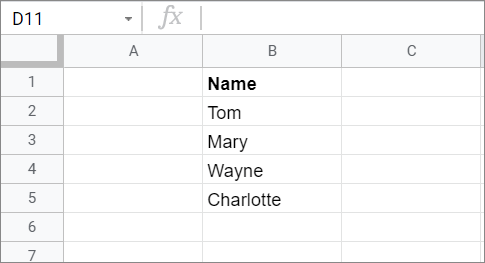 Data List  for conditional formatting in Google Sheets