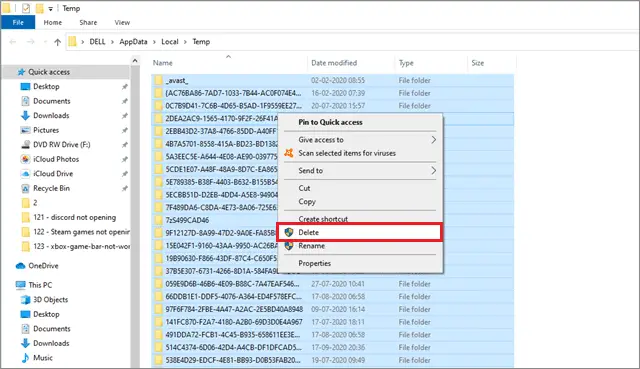 delete temporary files when games keep crashing pc