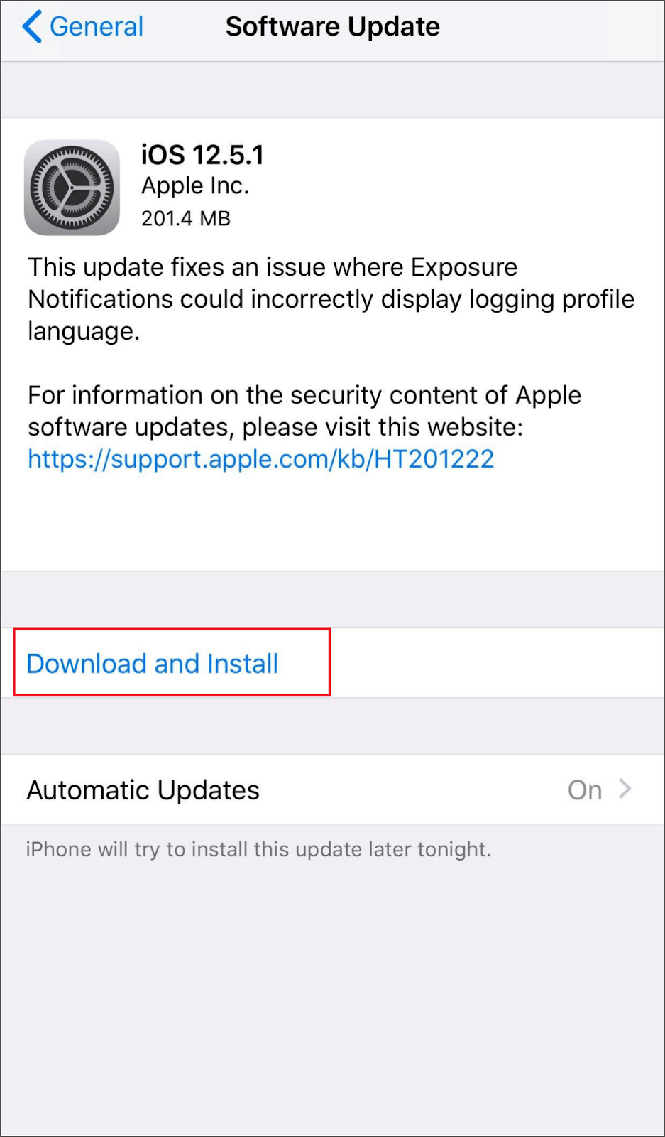 Download and Install the recent update