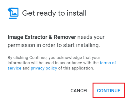 Click on Continue to install