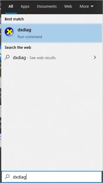 dxdiag command
