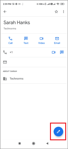 Click on the Pencil icon for how to edit contacts in gmail