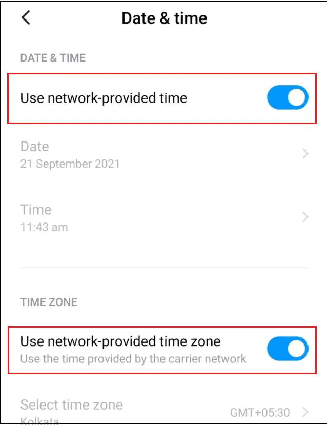 Enable timezone options