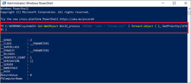 Enter the command and run it