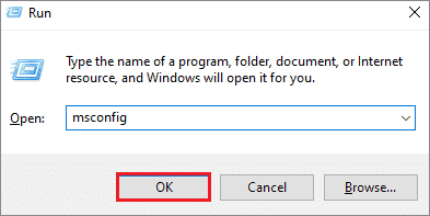 enter msconfig and click ok 