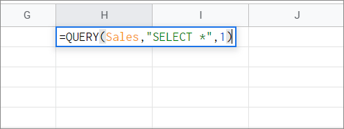 Enter the QUERY function