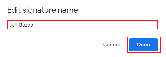 Enter the signature name