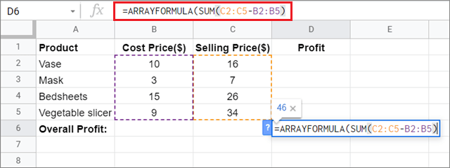 Enter the array formula with multiple functions