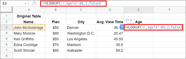 Enter the formula in cell
