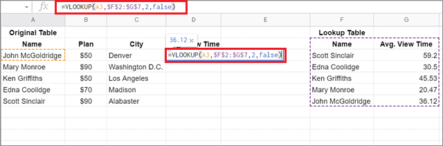 Enter VLOOKUP formula