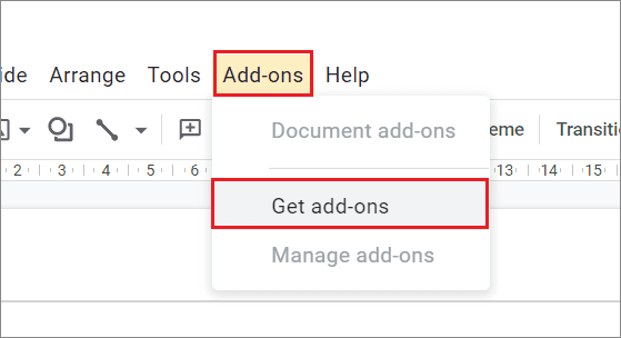 Click on Add-ons and select Get add-ons