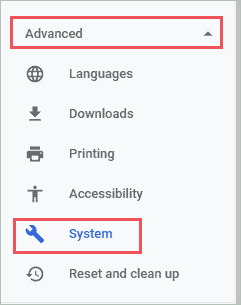 Open System-related settings