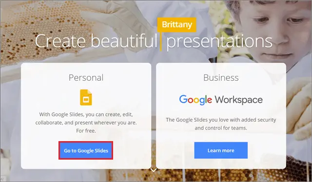 Click on Go to Slides