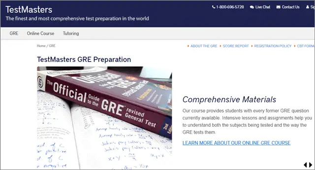 gre online prep from testmasters