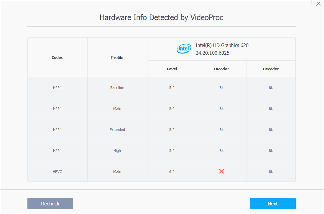 hardware info detected VideoProc review