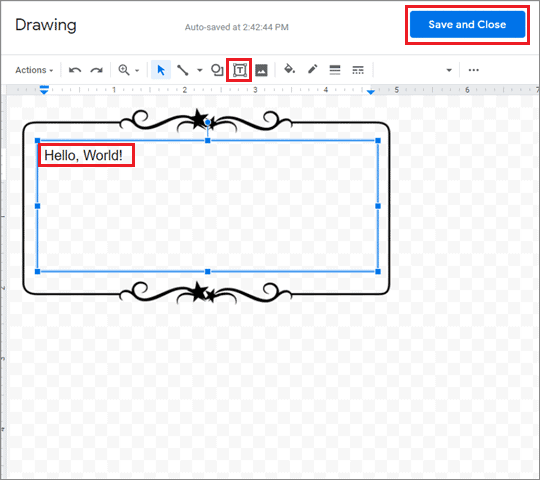 how to add a border in google docs and create a text box in it