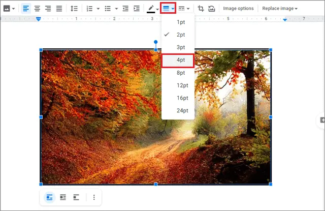 Change the thickness of the contour by clicking on the Border weight tool