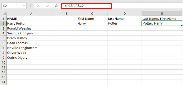 Reverse the names to alphabetize in excel 