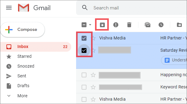 how to archive emails in gmail