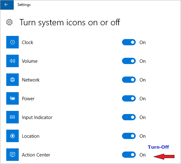how to disable action center windows 10