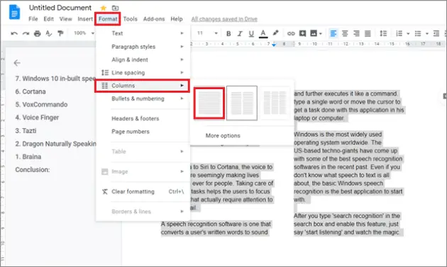 A Guide on How To Make Columns In Google Docs (With Pictures)