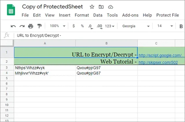 View the encrypted data