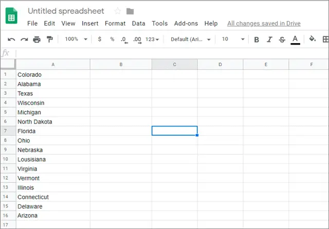 Open the google spreadsheet