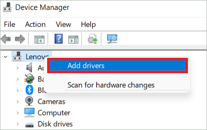 Select Add drivers