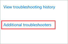 Open Additional troubleshooters