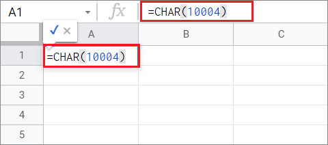  Enter the character symbol