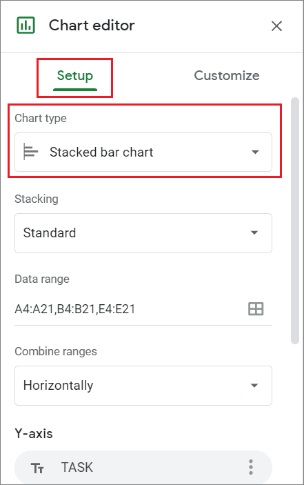 Select Stacked bar chart