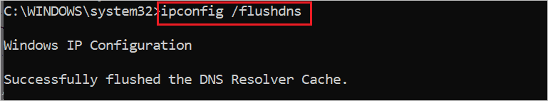 ipconfig flushdns command