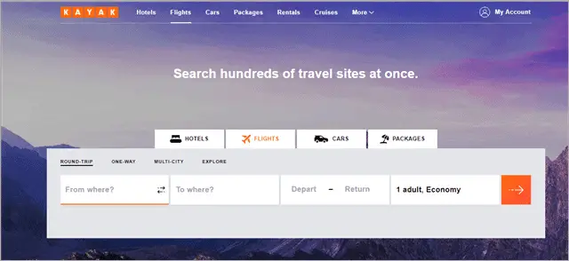 kayak flight tracking service