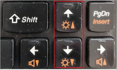keyboard shortcuts for brightness control to fix Windows 10 brightness slider is missing 