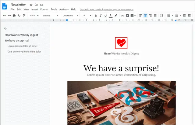 lively newsletter template google docs