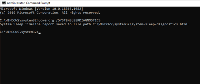 locate report path in command prompt window