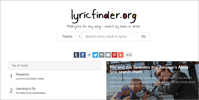 lyricfinder 