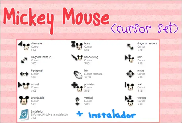 mickey mouse cursors cute cursors