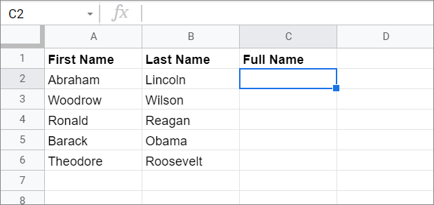 Names sheet