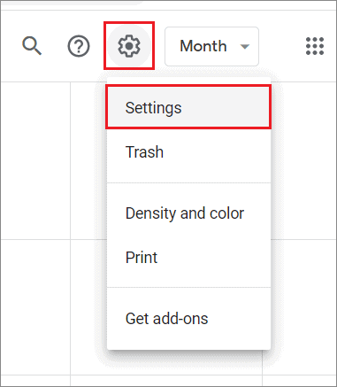 Open Calendar settings