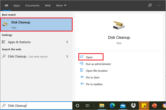 Launch Disk Cleanup