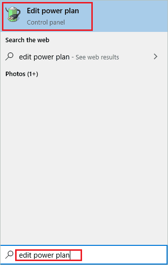 Open Edit power plan