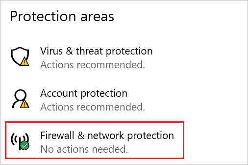 Open Firewall & network protection