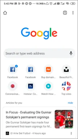 open google chrome app